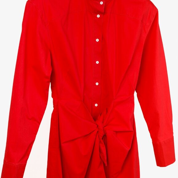 Proenza Schouler Resort 2019 Poppy Poplin Tie-Waist Shirtdress - Picture 4 of 13